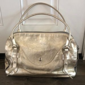 Gold metallic Furla handbag